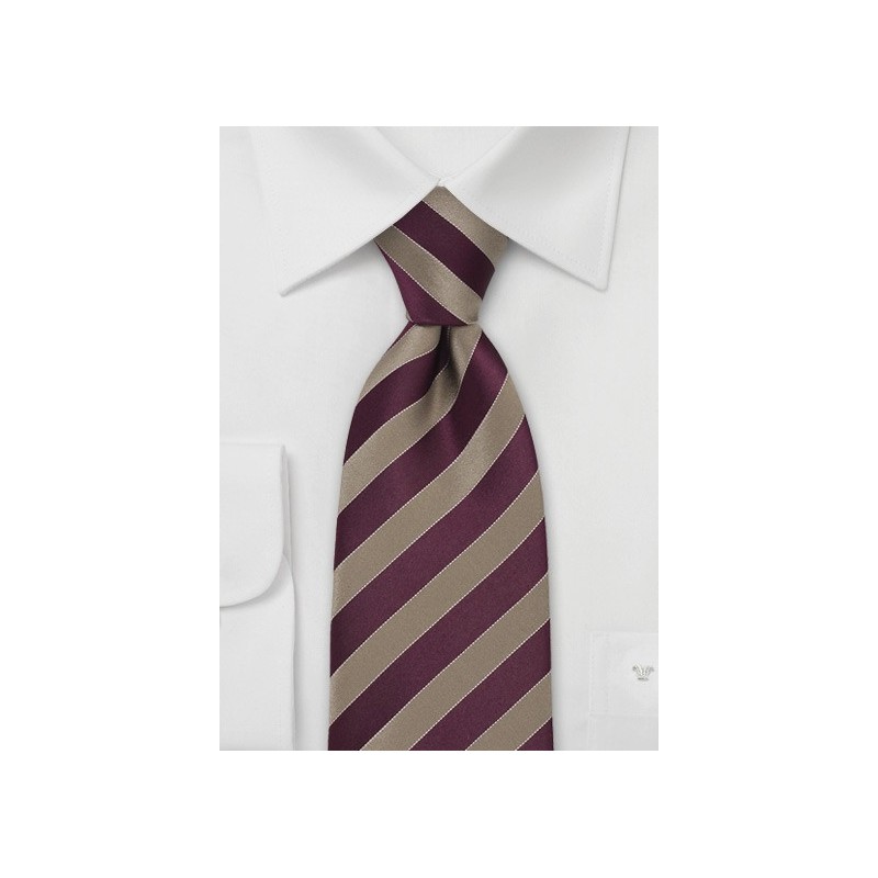 Striped Tie in Mahogany and Gold