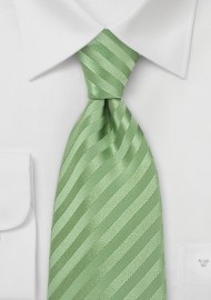Light Green Striped Kids Tie