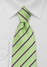 Kids Tie in Mint Green Purple