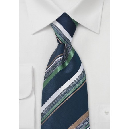 Multi-Color Striped Tie in Blue