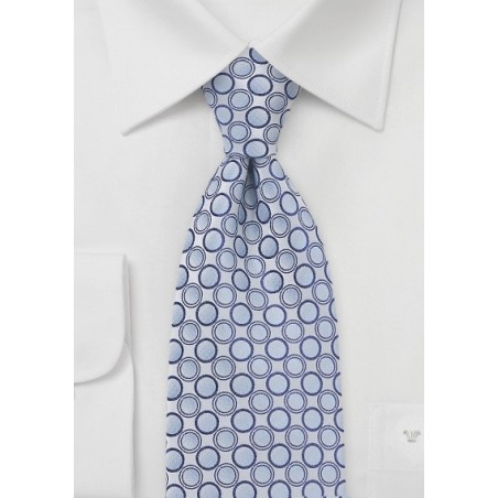Geometric Cirlce Tie in Silver