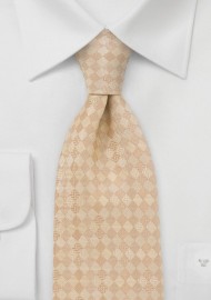 Diamond Patterend Tie in Tans