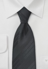 Textured Black Striped Tie
