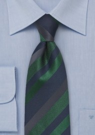 Navy and Green Striped Tie - Ties-Necktie.com