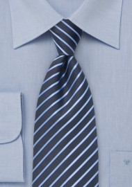Black and Blue Striped Tie