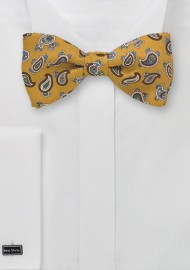 Paisley Bow Tie in Gold