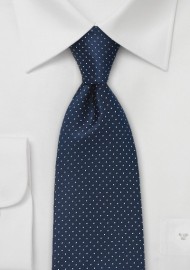 Navy and White Patterned Tie