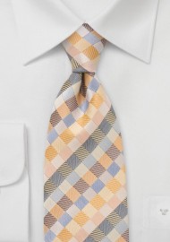 Patchwork Tie in Yellows and Blues