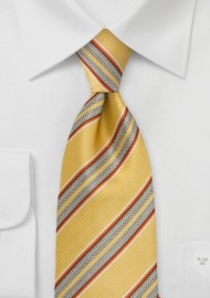 Striped Tie in Golden Yellows and Oranges