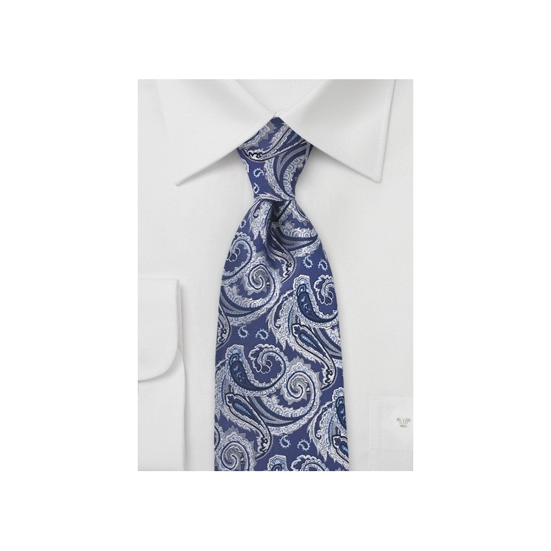 Tonal Blue Paisley Tie