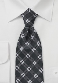 Modern Plaid in Blacks and Silvers