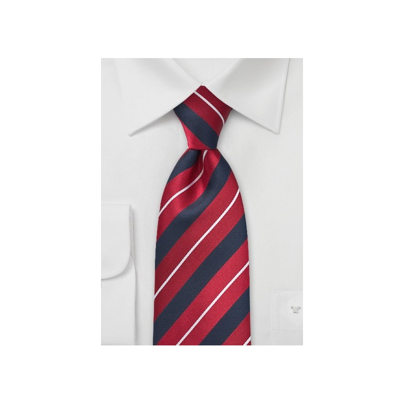 Scholarly Striped Tie in Red