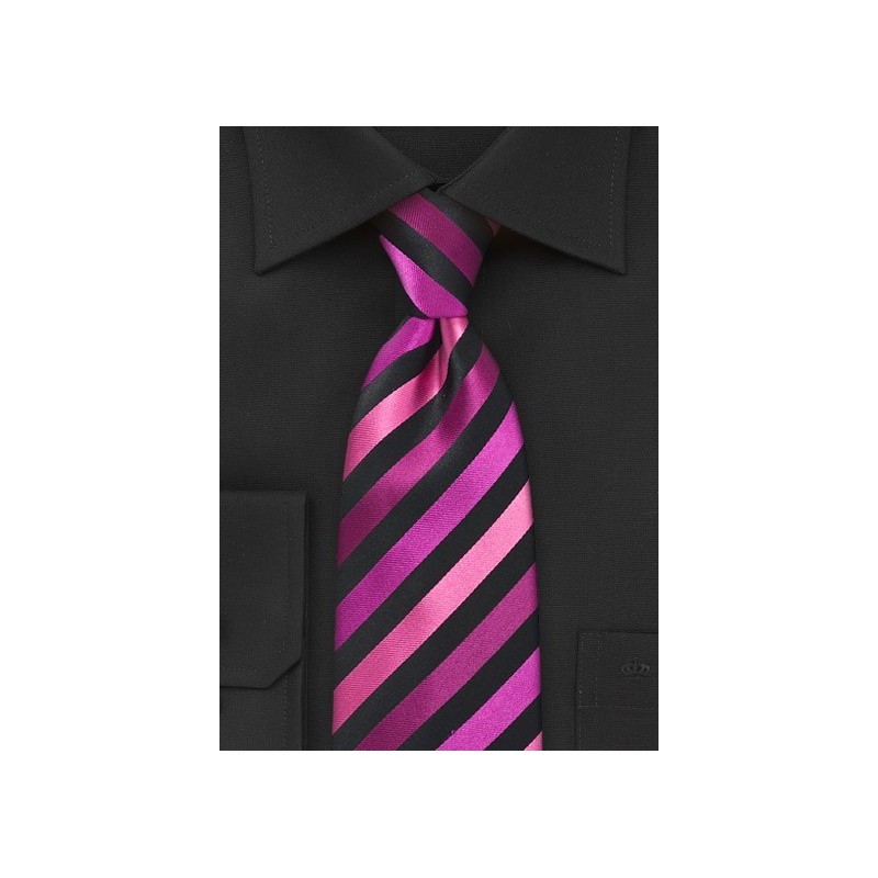 Diagonally Striped Tie in Pinks