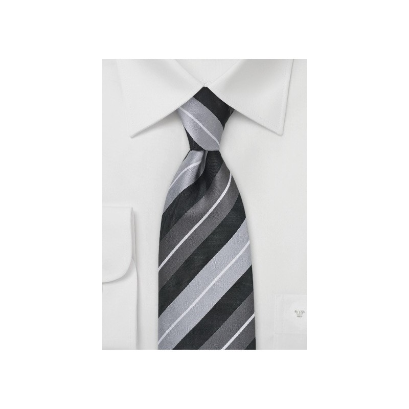Wide Silver Stripe Tie