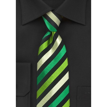 Neon Green Striped Tie