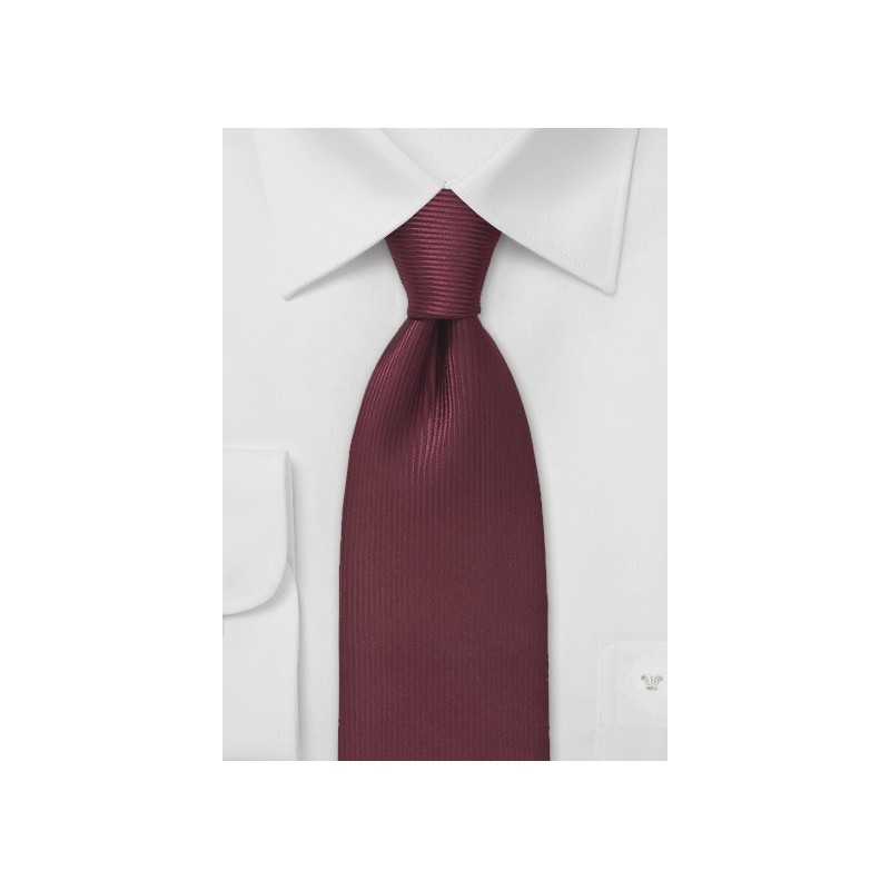 Wine Red Corduroy Patterned Tie