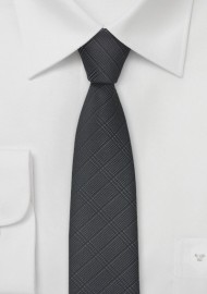 Trendy Plaid Tie in Charcoal and Black