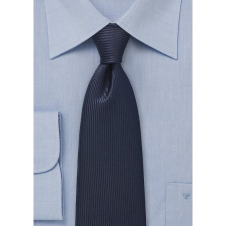 Textured Tie in Midnight Blue