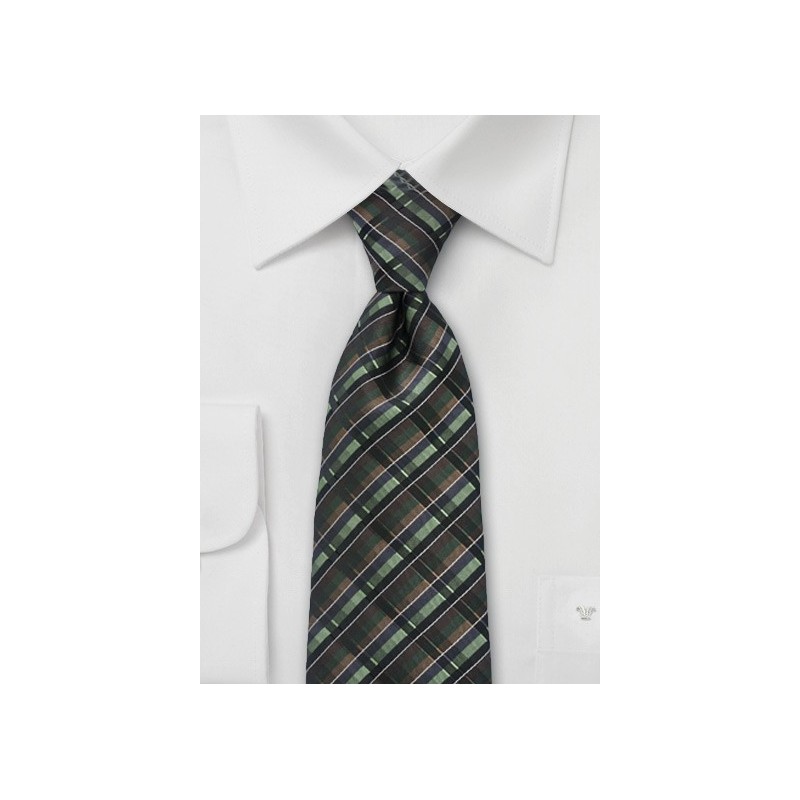 Modern Tie in Autumn Greens