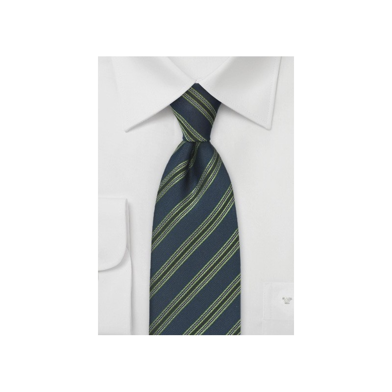 Striped Tie in Navy and Green
