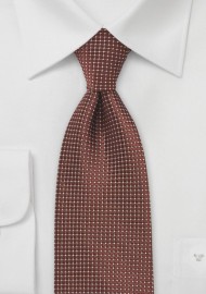 Pin Dot Patterned Tie in Bronze