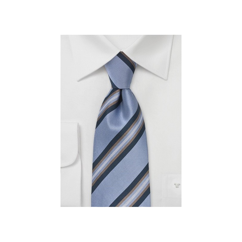 Striped Tie in French Blue