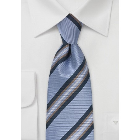 Striped Tie in French Blue