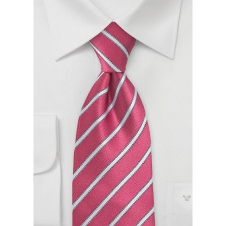 Kids Necktie in Pink and Light Silver