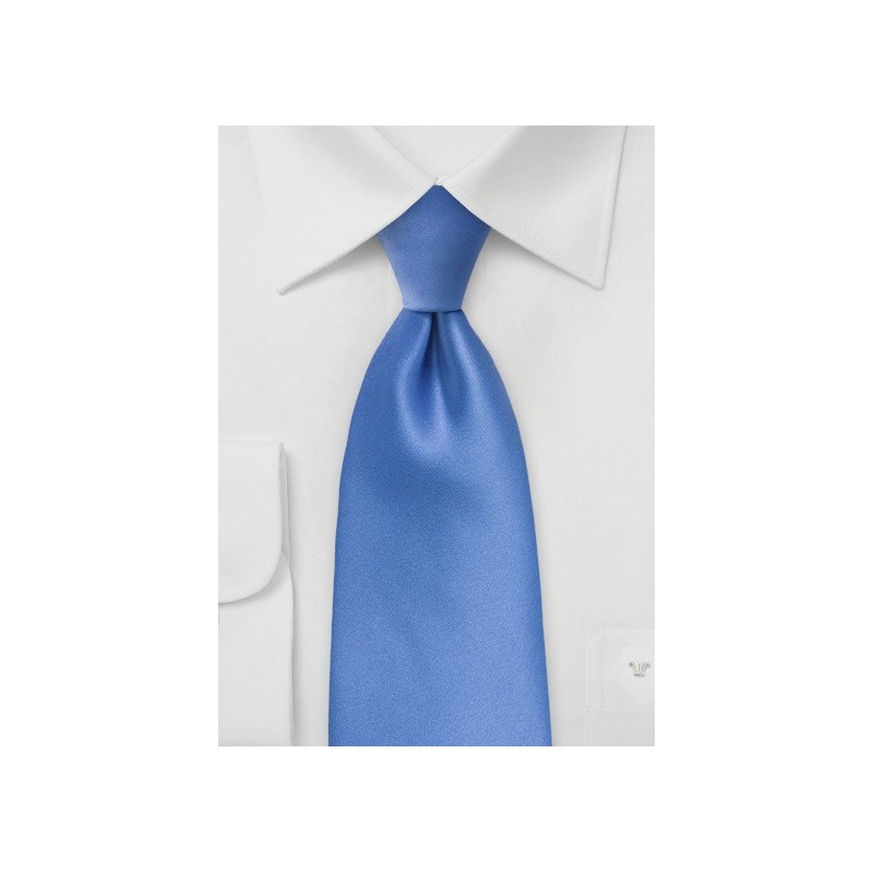 Solid XL Length Tie in Warm Riviera Blue
