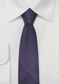 Ultra Slim Tie in Purple and Black