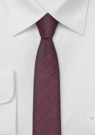 Ultra Skinny Tie in Heathered Wine Red
