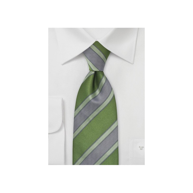 Graphic Striped Tie in Vivid Green