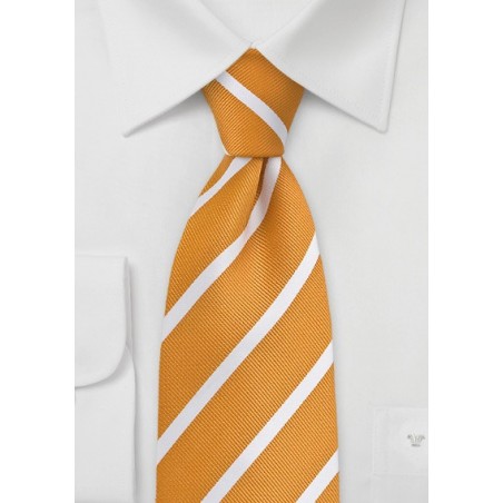 Orange Yellow and White Striped Tie