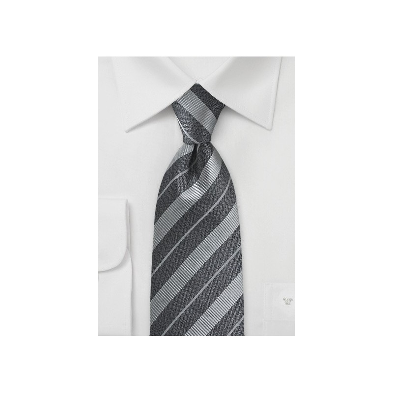 Monochromatic Striped Tie in Greys