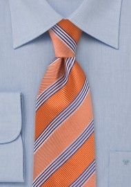 Vivid Tangerine Striped Tie