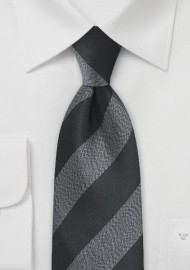 Retro Striped Tie in Black and Charcoal
