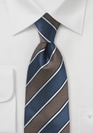 Sophisticated Tie in Blue and Bronze