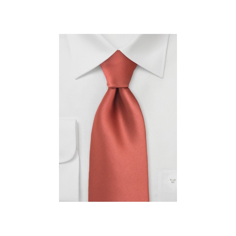Cognac Orange Color Tie in XL Length