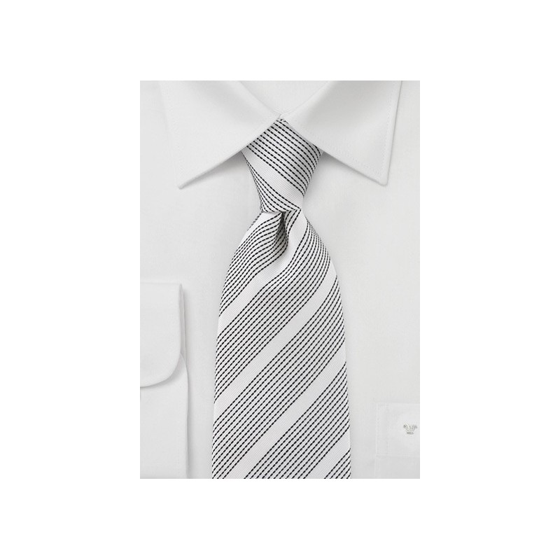 Ivory Necktie with Black Accents