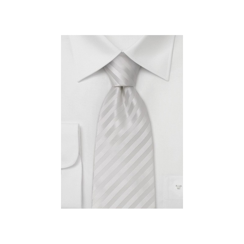 Elegant White Kids Length Necktie