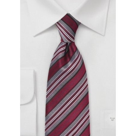 Graphic Tie in Reds and Greys