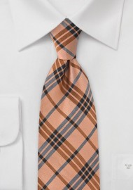 Graphic Tangerine Plaid Tie