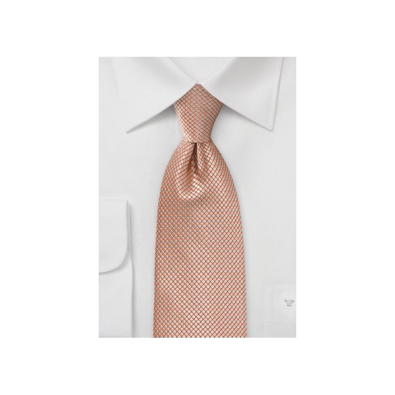 Diamond Patterned Tie in Oranges and Champagnes