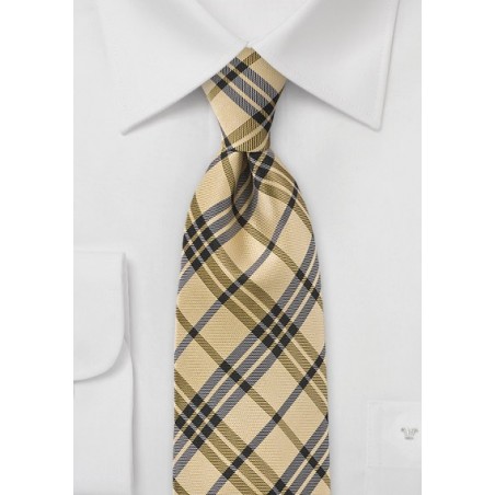 Preppy Plaid Tie in Yellow