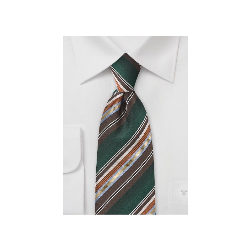 Boldly Striped Tie in Autumn Hues