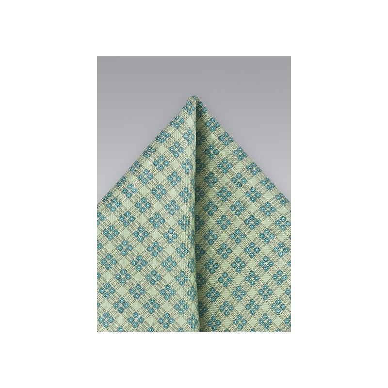 Graphic Pocket Square in Lime Green