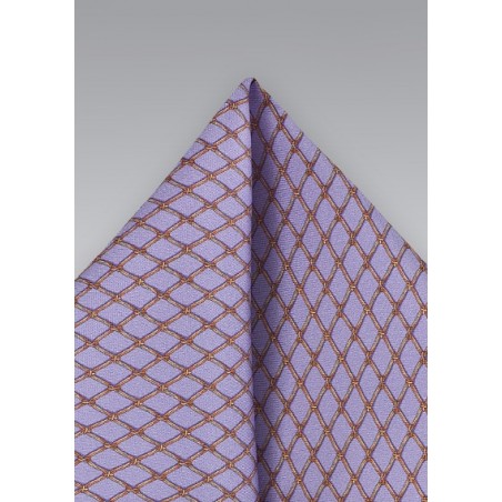 Patterned Pocket Square in Lilac