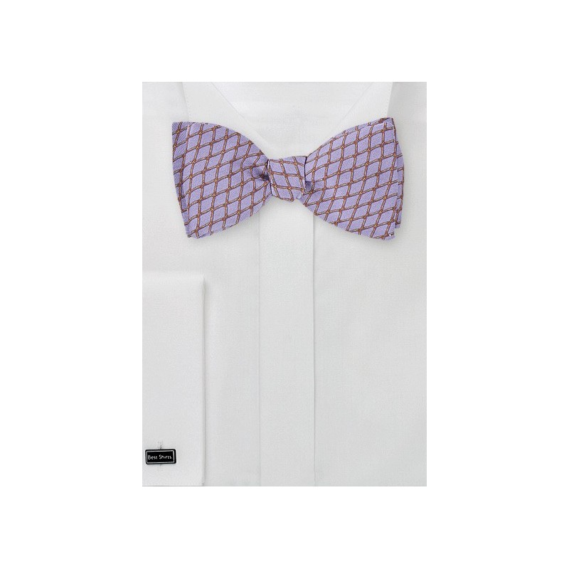 Lilac and Bronze Bow Tie