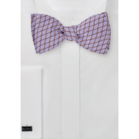 Lilac and Bronze Bow Tie