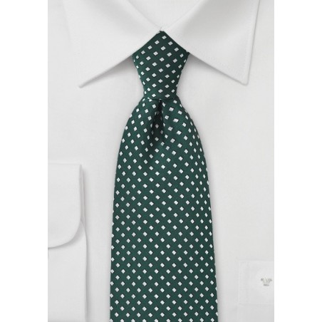 Diamond Pattern Tie in Hunter Green